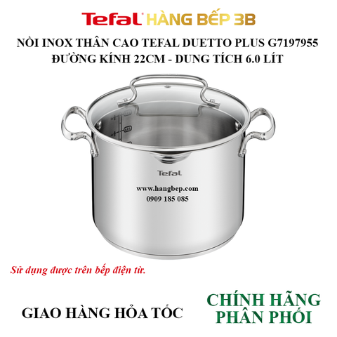 Nồi inox thân cao Tefal Duetto Plus 22cm G7197955