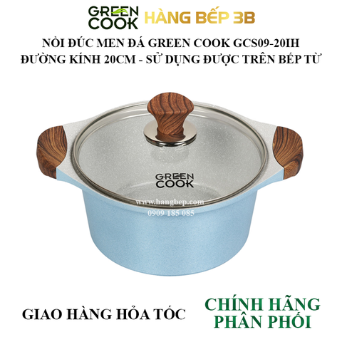 Nồi đúc men đá xanh Sapphire Green Cook 20cm GCS09-20IH