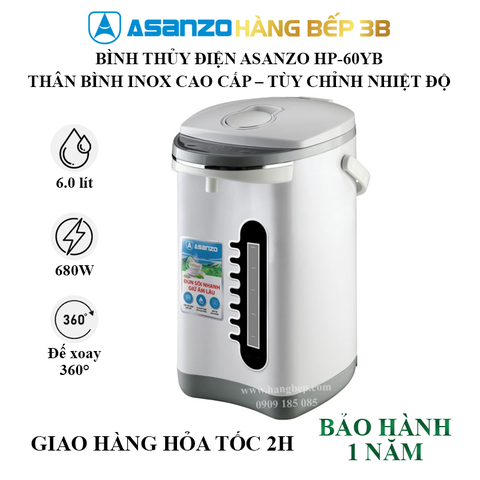 Bình thủy điện Asanzo 6.0 lít HP-60YB