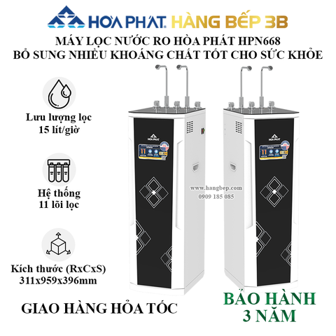 Máy lọc nước RO nóng lạnh Hòa Phát HPN668