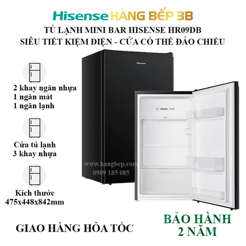 Tủ lạnh mini Hisense 90 lít HR09DB