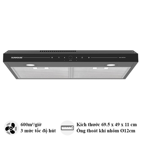 Máy hút mùi kính thẳng Sunhouse SHB72041