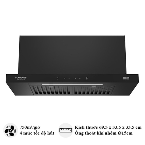 Máy hút mùi âm tủ Sunhouse SHB72055-SG (có than hoạt tính)