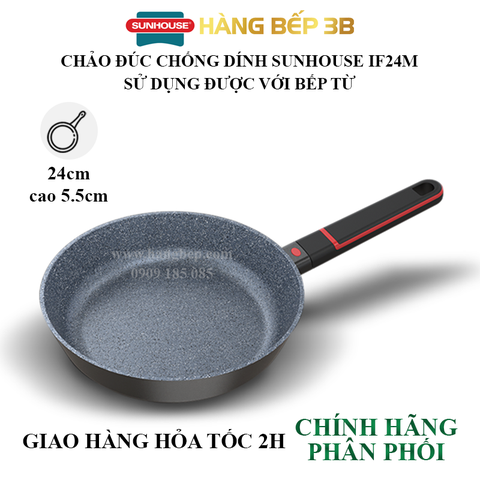 Chảo vân đá Full Induction Infinity Sunhouse 24cm IF24M