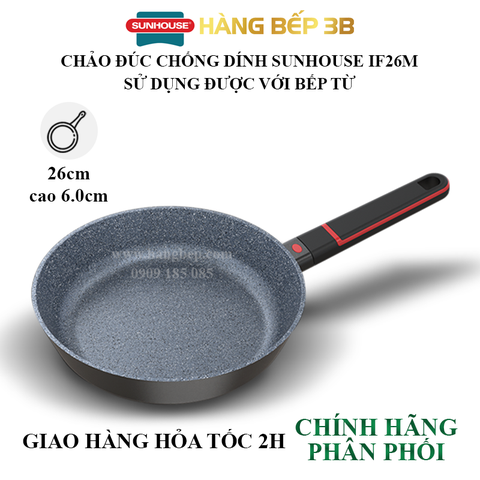 Chảo vân đá Full Induction Infinity Sunhouse 26cm IF26M