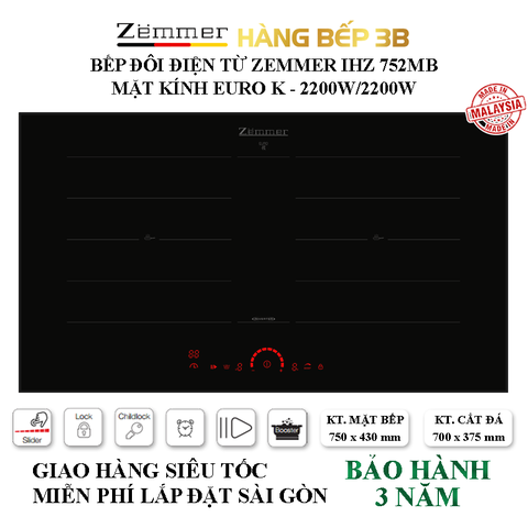 Bếp đôi điện từ Inverter Zemmer IHZ-752MB