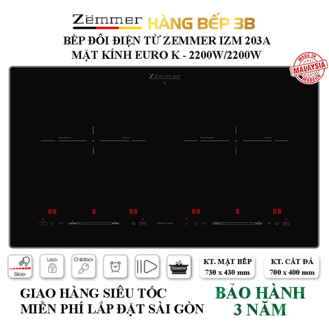 Bếp đôi điện từ Inverter Zemmer IZM-203A