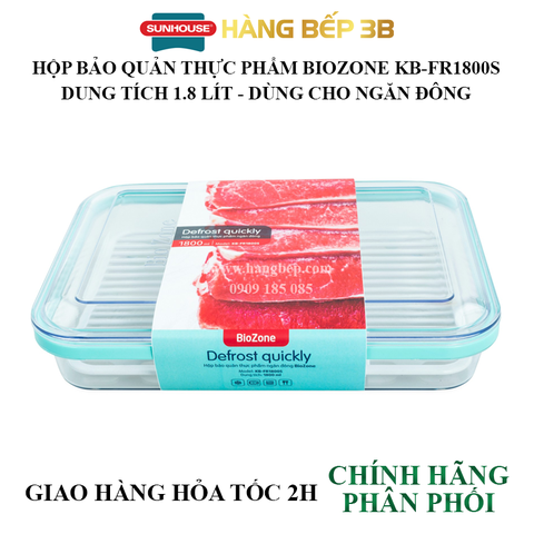 Hộp bảo quản thực phẩm ngăn đông Biozone 1800ml KB-FR1800S