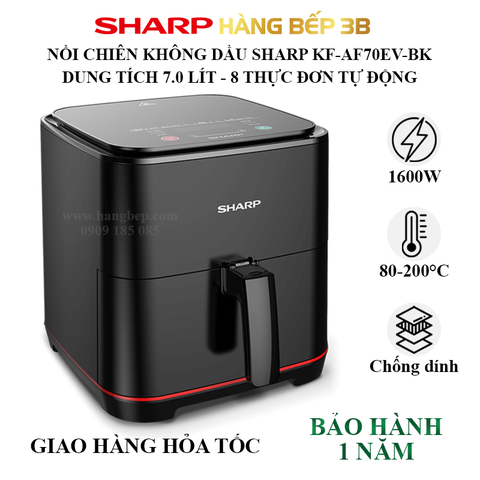 Nồi chiên không dầu Sharp KF-AF70EV-BK - 7 lít