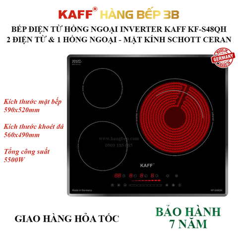 Bếp ba điện từ hồng ngoại inverter Kaff KF-S48QH