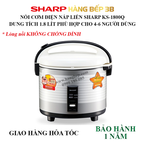 Nồi cơm điện 1.8 Sharp KS-1800Q không chống dính