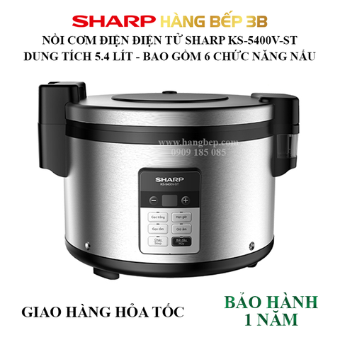 Nồi cơm điện tử Sharp KS-5400V-ST 5.4 lít