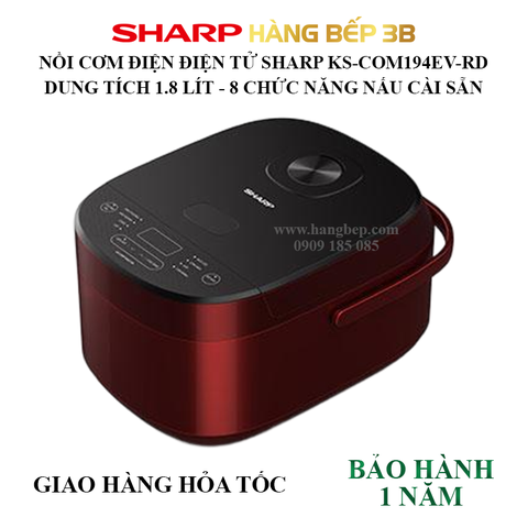 Nồi cơm điện tử Sharp 1.8 lít KS-COM194EV-RD