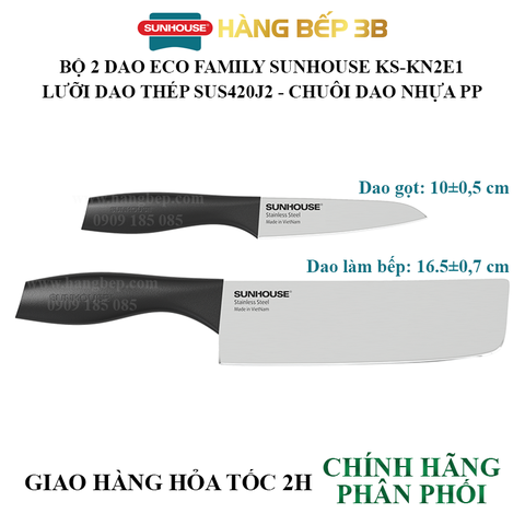 Bộ 2 dao Eco Family Sunhouse KS-KN2E1 (10cm/16.5cm)