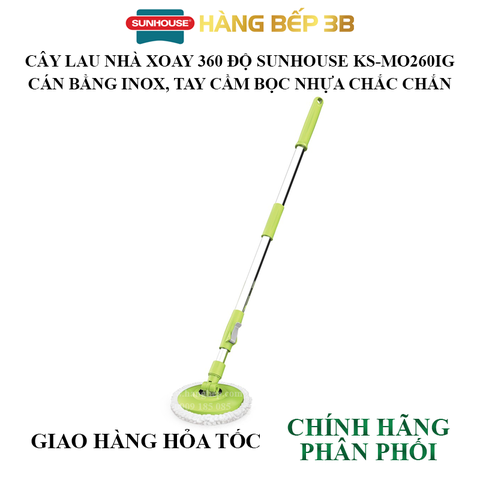 Cây lau nhà xoay 360 độ Sunhouse thế hệ mới KS-MO260IG