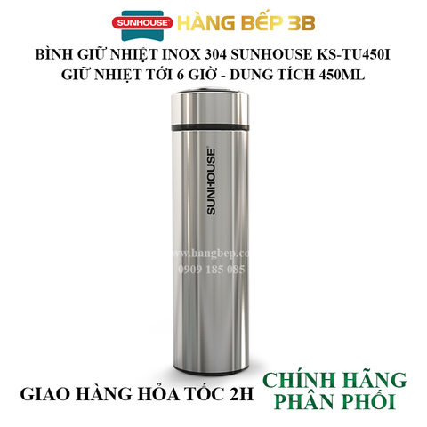 Bình giữ nhiệt Inox 304 Sunhouse 450ml KS-TU450I