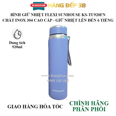 Bình giữ nhiệt inox 304 Sunhouse 920ml KS-TU920FN (màu xanh)