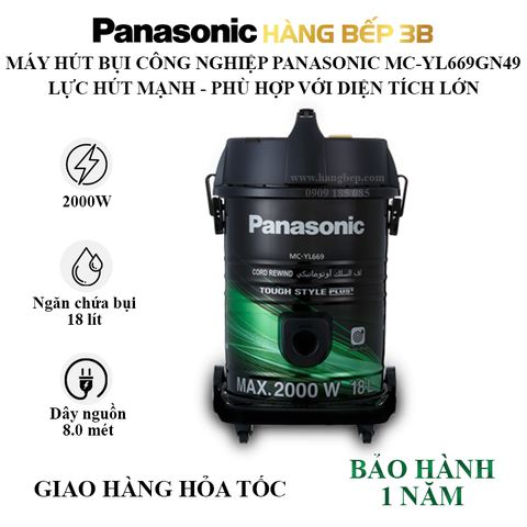 Máy hút bụi khô ướt Panasonic MC-YL669GN49 2000W