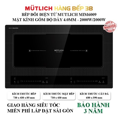 Bếp đôi điện từ Mutlich MIM6009 - Thương hiệu Đức