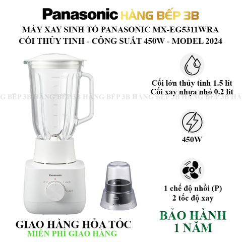 Máy xay sinh tố Panasonic MX-EG5311WRA cối thủy tinh