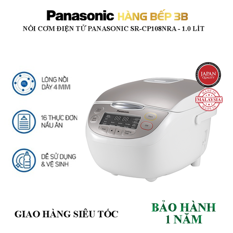 Nồi cơm điện tử Panasonic 1 lít SR-CP108NRA - Sản xuất Malaysia