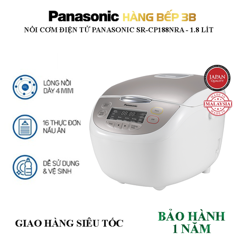 Nồi cơm điện tử Panasonic 1.8 lít SR-CP188NRA - Sản xuất Malaysia