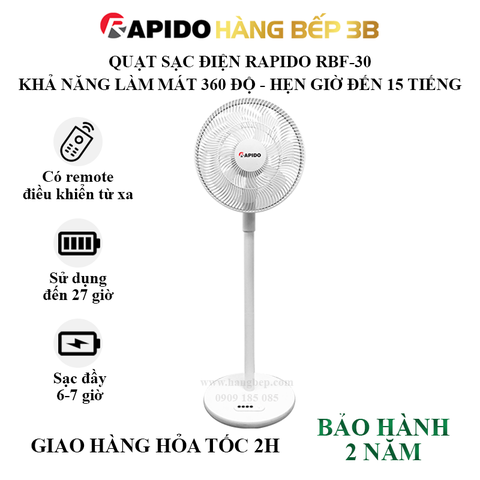 Quạt sạc điện Rapido RBF-30