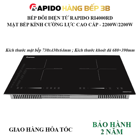 Bếp đôi điện từ Rapido RI4000RD 4200W