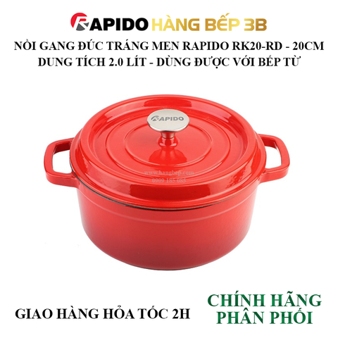 Nồi gang đúc tráng men Rapido RK20-RD 20cm