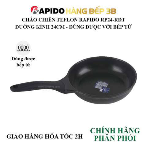 Chảo chiên chống dính Teflon đáy từ Rapido RP24-RDT 24cm