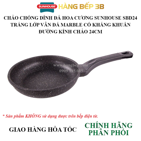 Chảo chiên đá hoa cương Sunhouse 24cm SBD24