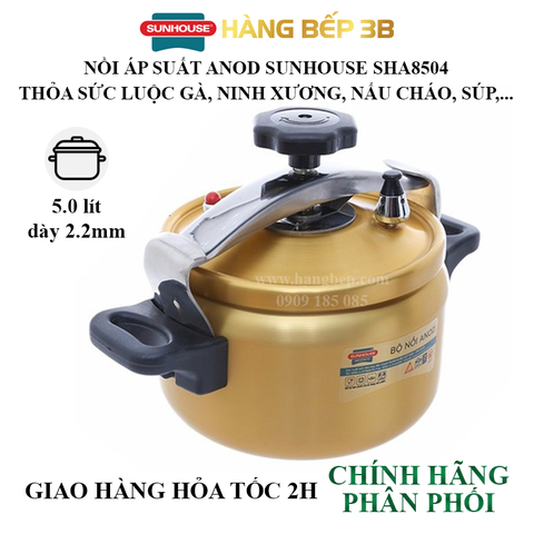 Nồi áp suất anod Sunhouse SHA8504 - 5 lít