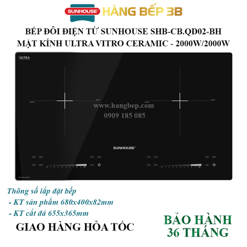 Bếp đôi điện từ quốc dân Sunhouse SHB-CB.QD02-BEP