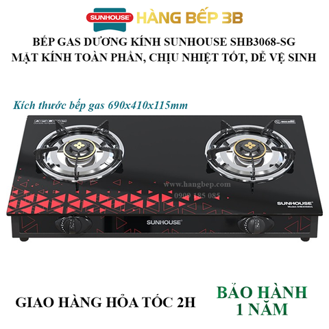 Bếp gas dương kính Sunhouse SHB3068-SG