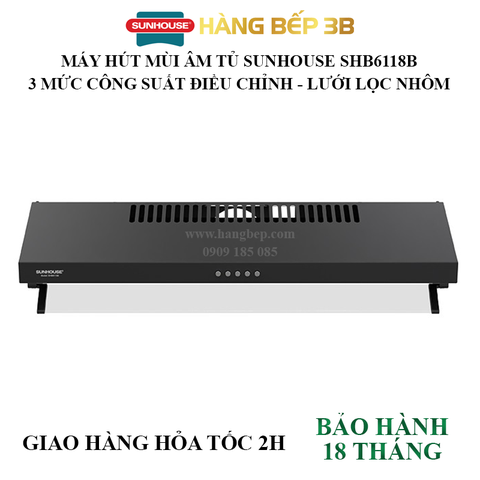 Máy hút mùi vỏ sơn Sunhouse SHB6118B