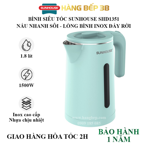 Bình đun siêu tốc 2 lớp Sunhouse 1.8 lít SHD1351