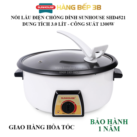 Nồi lẩu điện Sunhouse SHD4521 - 3.0 lít