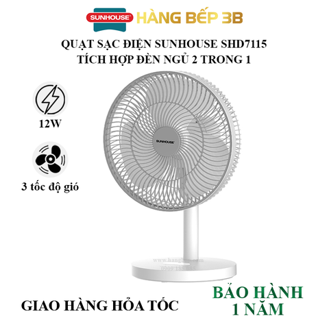 Quạt sạc điện Sunhouse SHD7115