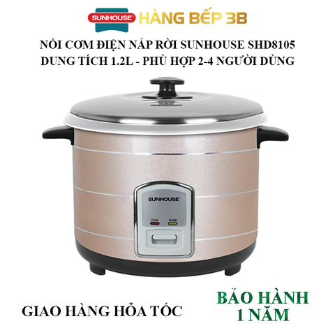 Nồi cơm điện nắp rời Sunhouse 1.2 lít SHD8105