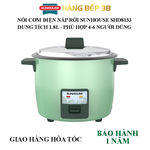 Nồi cơm điện nắp rời Sunhouse 1.8 lít SHD8133