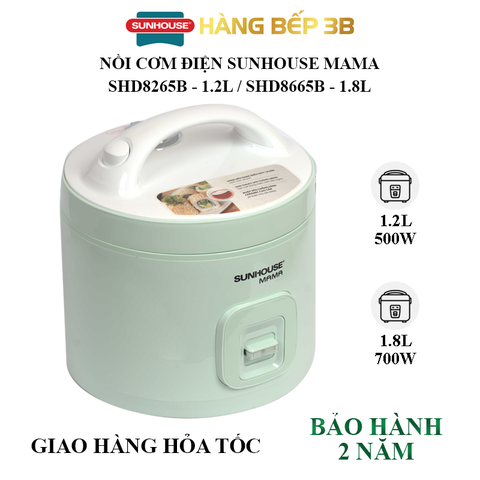 Nồi cơm điện Sunhouse Mama 1.2 lít SHD8265B - Xanh ngọc