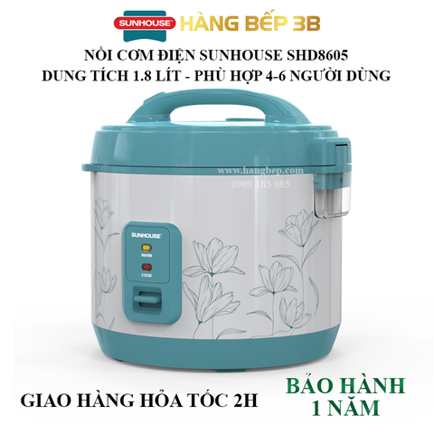 Nồi cơm điện Sunhouse 1.8 lít SHD8605