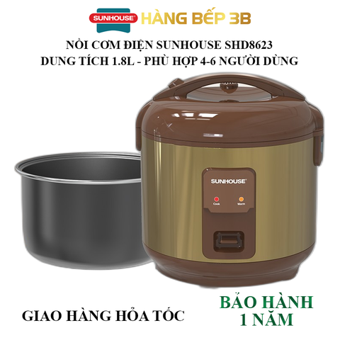 Nồi cơm điện Sunhouse 1.8 lít SHD8623