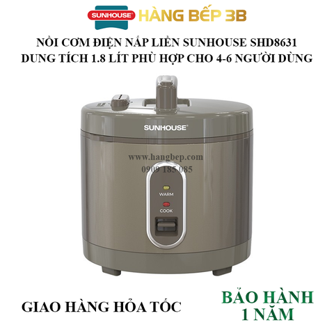 Nồi cơm điện Sunhouse 1.8 lít SHD8631