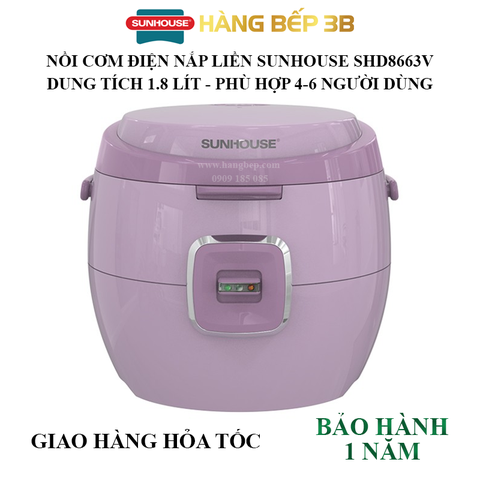 Nồi cơm điện Sunhouse SHD8663V 1.8 lít