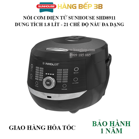 Nồi cơm điện tử Sunhouse 1.8 lít SHD8911