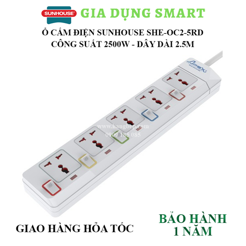 Ổ cắm điện Sunhouse SHE-OC2-5RD