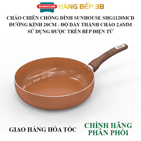 Chảo chiên chống dính Sunhouse 20cm SHG1120MCD