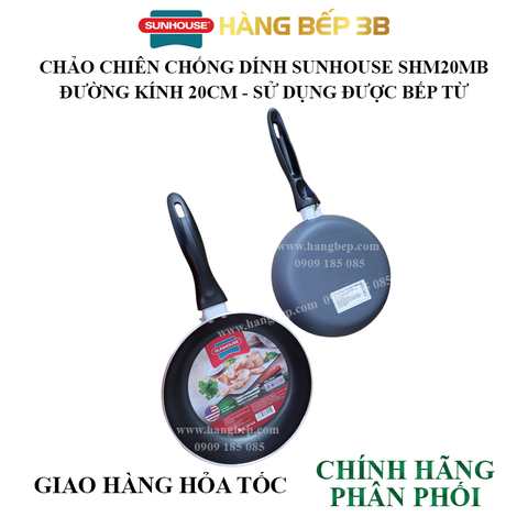 Chảo chiên chống dính đáy từ Sunhouse 20cm SHM20MB