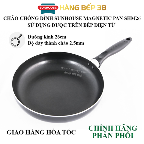 Chảo chiên đáy từ Sunhouse 26cm SHM26